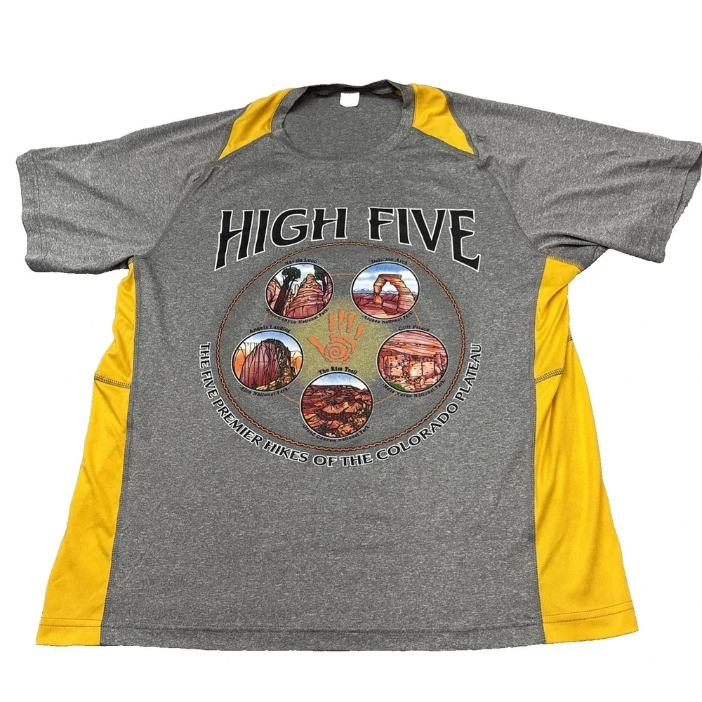 HIGH FIVE Hiking Colorado Plateau Utah T-Shirt Zion Bryce Arches More Size Lg
